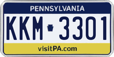 PA license plate KKM3301