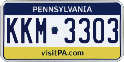 PA license plate KKM3303