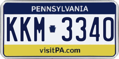 PA license plate KKM3340
