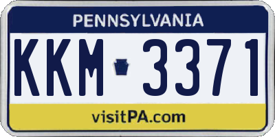 PA license plate KKM3371