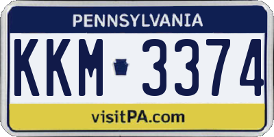 PA license plate KKM3374