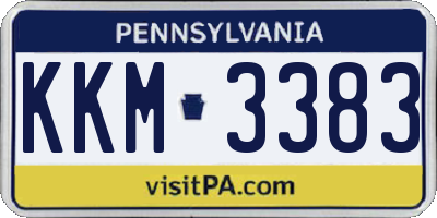 PA license plate KKM3383