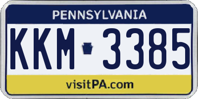 PA license plate KKM3385