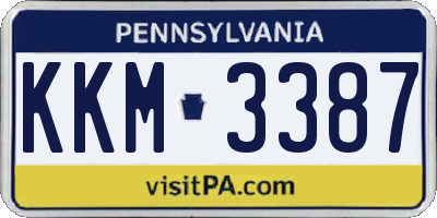 PA license plate KKM3387