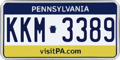 PA license plate KKM3389