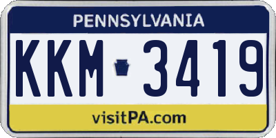PA license plate KKM3419