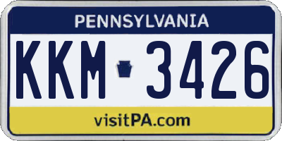 PA license plate KKM3426
