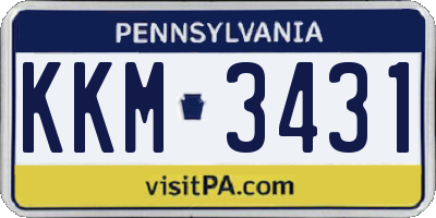 PA license plate KKM3431
