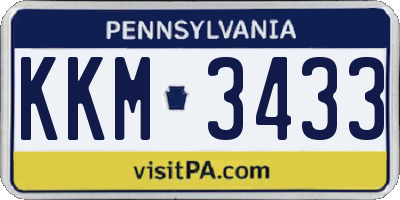 PA license plate KKM3433