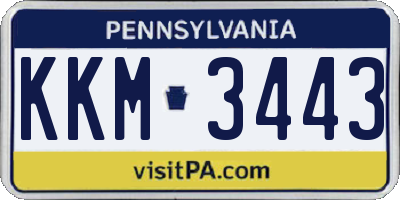 PA license plate KKM3443