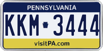 PA license plate KKM3444