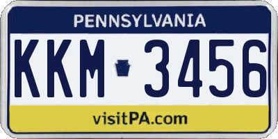 PA license plate KKM3456