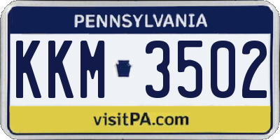 PA license plate KKM3502