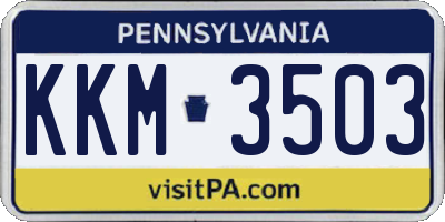 PA license plate KKM3503