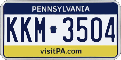 PA license plate KKM3504