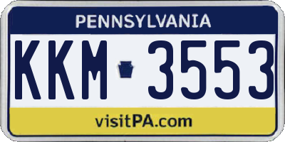 PA license plate KKM3553