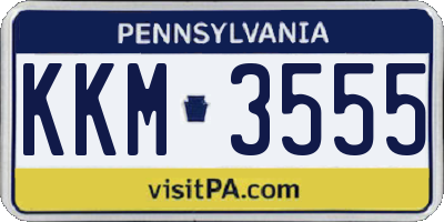 PA license plate KKM3555