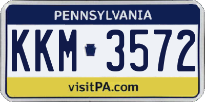 PA license plate KKM3572