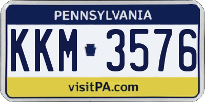 PA license plate KKM3576