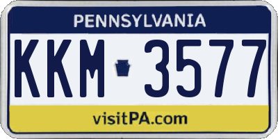 PA license plate KKM3577