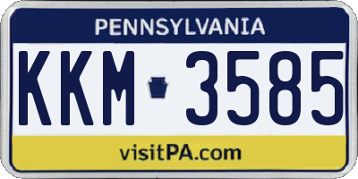 PA license plate KKM3585