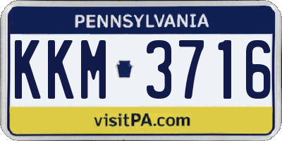PA license plate KKM3716