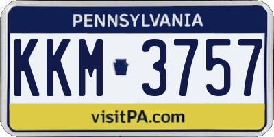 PA license plate KKM3757