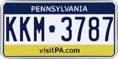PA license plate KKM3787