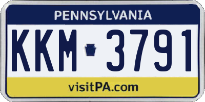 PA license plate KKM3791