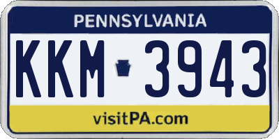 PA license plate KKM3943