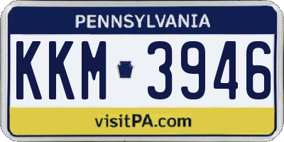 PA license plate KKM3946