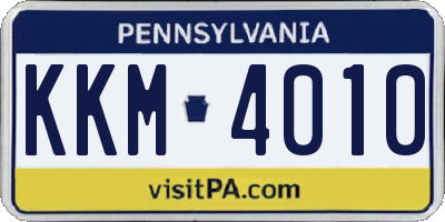 PA license plate KKM4010