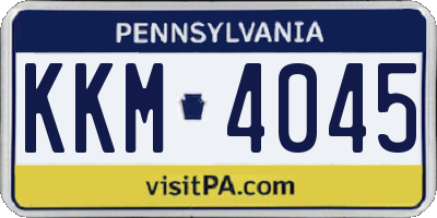PA license plate KKM4045