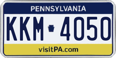 PA license plate KKM4050