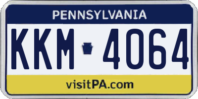 PA license plate KKM4064