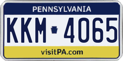 PA license plate KKM4065