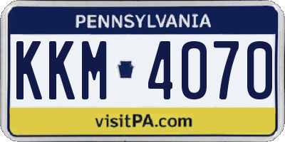 PA license plate KKM4070