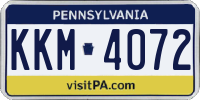 PA license plate KKM4072