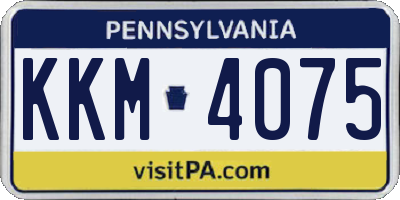 PA license plate KKM4075