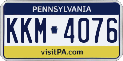 PA license plate KKM4076