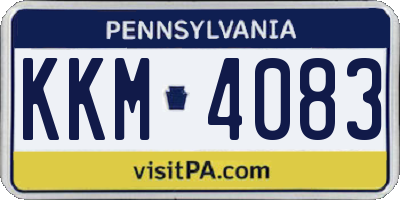 PA license plate KKM4083