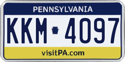 PA license plate KKM4097