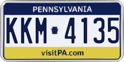 PA license plate KKM4135