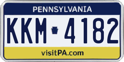 PA license plate KKM4182