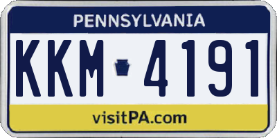 PA license plate KKM4191