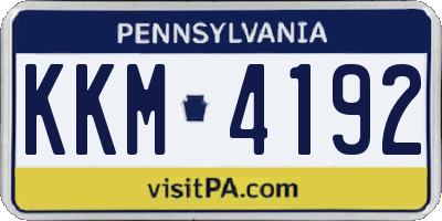 PA license plate KKM4192