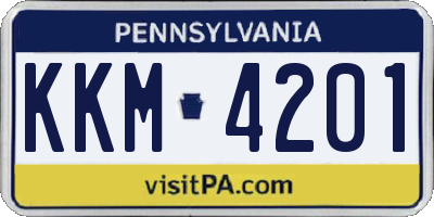 PA license plate KKM4201