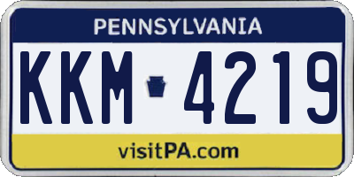 PA license plate KKM4219