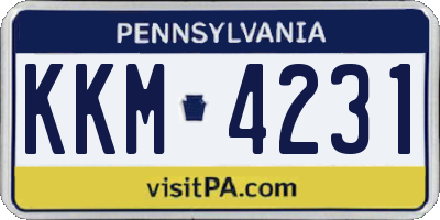 PA license plate KKM4231