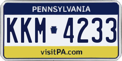 PA license plate KKM4233